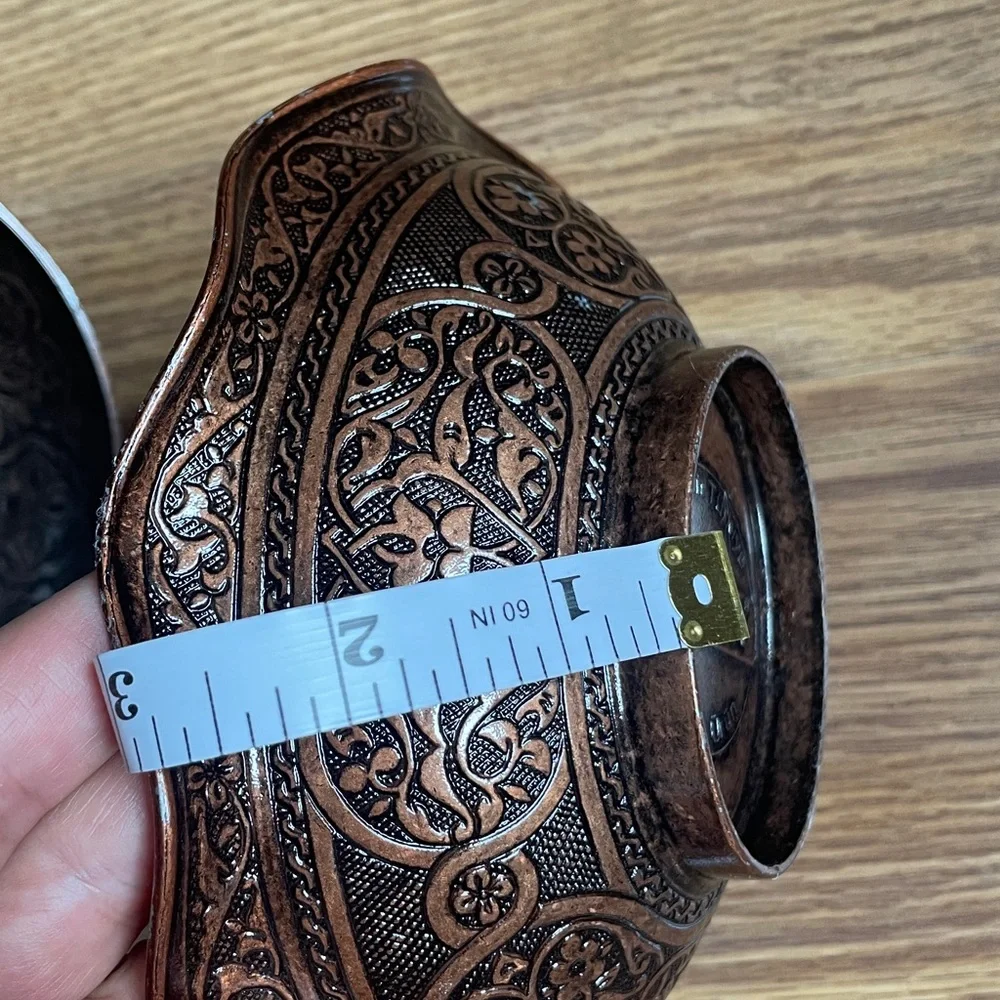 Vintage Sena Turkish Copper Lidded Sugar Bowl - Hand-Engraved, Made in Turkey